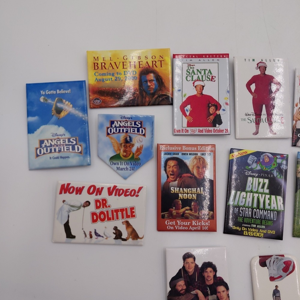 Vtg Lot 21 Pinback Buttons Pins Advertising Movies TV Shows Promo Hanson Disney - Picture 2 of 5